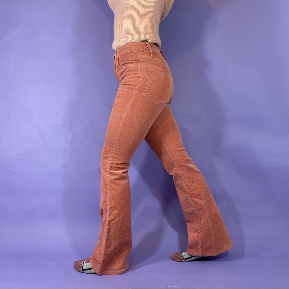 Stylish Pink Flare Corduroy Pants